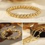 ÌF ME 9 PCS Chain Bracelets Set for Women Adjustable Fashion Paperclip Link Beaded Italian Cuban Chunky Flat Cable Chain Bracelets Jewelry for Women Girls Gift