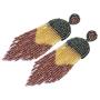 GelConnie Rattan Earring Beads Tassel Statement Earrings Lightweight Party Handmade Braided Drop Earring Summer Holiday Gifts
