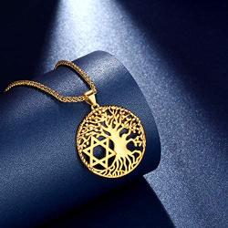 Beautlace Tree of Life Necklace Silver/18K Gold/Black Gun Plated Family Trees Pendant Charm Jewelry Gifts for Men/Women Girls