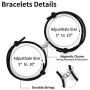 Lansabate Magnet Bracelet for Couples 2 Pieces Relationship Magnetic Bracelet Mutual Attraction Rope Braided Couple Bracelet Pinky Promise Friendship Bracelet for Best Friend Boyfriend Girlfriend