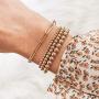Reoxvo 18K Gold Plated Bracelets for Women | Stainless Steel Gold Beaded Stretch Bracelets Set