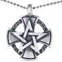 Wicca Jewelry Star Pentacle Pentagram Cross Knight templar Wiccan Pagan Celtic Magic Wizard Gothic Protection Amulet Medallion Wealth Money Lucky Charm Pewter Mens Pendant Necklace Silver Ball Chain