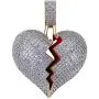 EXGOX Mens and Women 18k Gold Plated Broken Heart Pendant Necklace Hip Hop CZ Fully Iced Out Bling Cuban Stainless Rope Chain Necklace EXGOX Mens and Women 18k Gold Plated Broken Heart Pendant Necklace Hip Hop CZ Fully Iced Out Bling Cuban Stainless Rope Chain Necklace