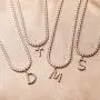 KissYan Initial Tennis Necklace Simulated Diamond Letter Pendant for Women, 18K Gold Plated Cubic Zirconia Tennis Chain Choker Gift for Girls A-Z 26 Alphabets