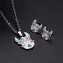 Cute Alpaca Necklace Animal Llama Jewelry Alpaca Stud Earrings Set
