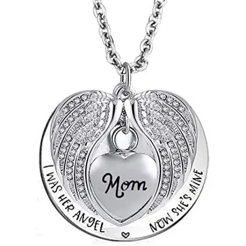 Cool Jewelry Angel Wing Stainless Steel Necklace for Ashes Heart Pendant Keepsake Cremation Memorial Jewelry Cool Jewelry Angel Wing Stainless Steel Necklace for Ashes Heart Pendant Keepsake Cremation Memorial Jewelry