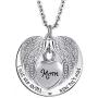 Cool Jewelry Angel Wing Stainless Steel Necklace for Ashes Heart Pendant Keepsake Cremation Memorial Jewelry