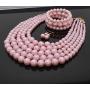 MeliMe Faux Big Pearl Necklace Flapper Beads Pearl Statement Necklace Bracelet and Earrings for Women Mother