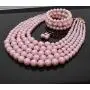 MeliMe Faux Big Pearl Necklace Flapper Beads Pearl Statement Necklace Bracelet and Earrings for Women Mother