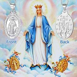 FaithHeart Sterling Silver Saint Christopher/Virgin Mary/Raphael/Jesus/Saint Benedict Pendant Necklace Religious Christian Jewelry for Women/Men, Customize Available