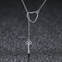 Presentski 925 Sterling Silver Y Lariat Necklace Chain Valentines Day Gift with Infinity Key Pendant,Love Heart Necklaces for Women Girls