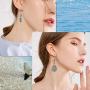 36 Pairs Boho Fashion Drop Dangle Earrings Jewelry Vintage Silver Moon Rattan Leopard Acrylic Hoop Turquoise Earrings Hypoallergenic Best Gift for Women Girls