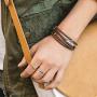 Silpada Multi-Purpose Genuine Leather Wrap Chain Bracelet in Sterling Silver and Brass, 29''
