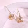 Swarovski Crystal Flower Drop Dangle Earrings for Women Fashion 14K Gold Plated Hypoallergenic Jewelry