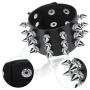 Hicarer 6 Pieces Punk Studded Bracelet Rivets Bracelet Leather Rivets Bracelet Cuff