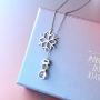 LINLIN FINE JEWELRY 925 Sterling Silver CZ Snowflake Cute Snowman Y-Shaped Lariat Necklace for Women Girls,20''