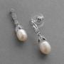 Mariell Genuine Freshwater Pearl Drop Earrings - Vintage Cubic Zirconia - Great for Brides or Bridesmaids