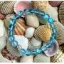 Hope Inspired Mystic Mermaid Glass Bracelet with 8 mm Blue Moonstone Beads Hope Inspired Mystic Mermaid Glass Bracelet with 8 mm Blue Moonstone Beads