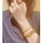 IS ISAACSONG Women Men Gold Beaded Necklace and Beaded Bracelet, Chunky Gold Bead Ball Chain Stainless Steel Jewelry for Women and Men