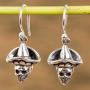 NOVICA .925 Sterling Silver Skull with Hat Dangle Earrings Horseman Catrin