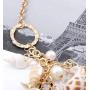 Simsly Boho Pearl Necklace Gold Shell Pendant Necklaces Chain Starfish Jewelry for women and Girls