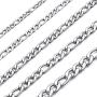 MOWOM Silver Gold Black Color Cuban Link Chain Necklace Water Resistant Mens Stainless Steel Necklace for Women Boys Kids Thin Figaro Necklace Chain with Gift Bag (3.0-8.5mm Wide, 14-36 Inches Long)