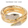 Lux Accessories Gold Tone Rhinestone Curved Stretch Bangle Retro Snake Bracelet