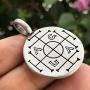 Jewish Judaism Jewelry AGLA Atah Gibor Le-olam Adonai אגלא Pewter Mens Pendant Necklace Protection Amulet Luck Money Wealth Talisman Safe Travel Charm Victory Medallion for men w Silver Ball Chain