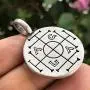 Jewish Judaism Jewelry AGLA Atah Gibor Le-olam Adonai אגלא Pewter Mens Pendant Necklace Protection Amulet Luck Money Wealth Talisman Safe Travel Charm Victory Medallion for men w Silver Ball Chain