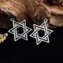 EUEAVAN Fashion Jewish Symbol Star Of David Silver Plated Pendant Earrings Jewelry for Women