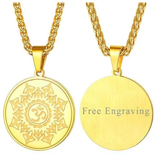 FaithHeart Buddha Necklace Yogi Jewelry Customize Available, Stainless Steel/Sterling Silver Gotama Siddhattha Head Women Men Buddhism Lotus Pendant Necklace (Send Gift Box)