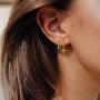 FANCIME Yellow/White Gold Plated 925 Sterling Silver CZ Cubic Zirconia Small Cartilage Huggie Hinged Hoop Earrings Dangle Drop Cross Dainty Fine Jewelry Gifts for Women, 13mm