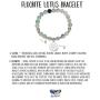 Lotus Crystal Fluorite Healing Energy Bead Bracelet for Women Stainless Steel and Alloy