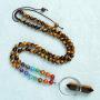JOVIVI Natural 7 Chakra Gemstone Healing Crystals Necklace Wire Wrapped Crystal Quartz Double Pointed Hexagonal Prism Pendant Reiki Energy Balancing