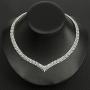 Jorsnovs Cubic Zirconia Leaves-Shaped 4 Pcs Dubai Wedding Bridal Jewelry Sets CZ Party Necklace Bracelet Dangle Earrings and Rings Sets for Bridesmaid