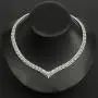 Jorsnovs Cubic Zirconia Leaves-Shaped 4 Pcs Dubai Wedding Bridal Jewelry Sets CZ Party Necklace Bracelet Dangle Earrings and Rings Sets for Bridesmaid