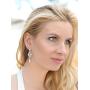 Mariell Vintage Cubic Zirconia Rhodium Scroll Bridal Earrings with Genuine Freshwater Pearl Drops