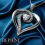 DEPHINI - Elegant Necklace - 925 Sterling Silver - Heart Pendant with CZ Crystals - Fine Jewellery Woman Necklace - 18'' Rhodium Plated Silver Chain - A Cubic Zirconia - Gifts for Women