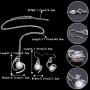 BriLove Women 925 Sterling Silver CZ AAA Freshwater Cultured Pearl Necklace Earrings Set