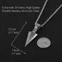 HZMAN Mens Arrowhead Arrow Stainless Steel Pendant Necklace with Steel Wheat Chain HZMAN Mens Arrowhead Arrow Stainless Steel Pendant Necklace with Steel Wheat Chain