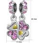 JMQJewelry Grandma Mom Mama Heart Love Family Lucky Clover Birthstone Crystal Dangle Charms for Bracelets Grandmother Wife Sister Women Jewelry