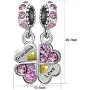 JMQJewelry Grandma Mom Mama Heart Love Family Lucky Clover Birthstone Crystal Dangle Charms for Bracelets Grandmother Wife Sister Women Jewelry