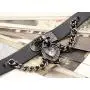 Flongo Womens Mens Fashion Punk Alloy Cool Gothic Heart-Shape Lock Link Leather Collar Choker Necklace