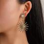 ONLYJUMP Fashion Sun Star Earrings Set for Women Girls Unique Bohemian Vintage Sumflower Shape Pearl Dangle Drop Statement Ear Jewellery