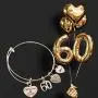 Infinity Collection 60th Birthday Charm Bangle Bracelet, Rose Gold Fabulous and Sixty Birthday Gift for Women