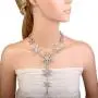 EVER FAITH Tear Drop Snowflake Necklace Earrings Set Austrian Crystal