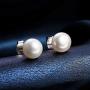 INBLUE 925 Sterling Silver Freshwater Pearl Earrings for Women Girls Cultured Stud White Purple Pearl Earrings Sets Bridesmaid Gifts Best Friend Lovers Jewelry