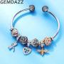 GEMDAZZ Animal Theme Charms in 925 Sterling Silver, Cute 3D Polar Bear, Frog, Cicada, Ladybug, Bee, Dragonfly Beads fit European Women Bracelet, Gift for Birthday/Christmas/Friends/Mom/Lover