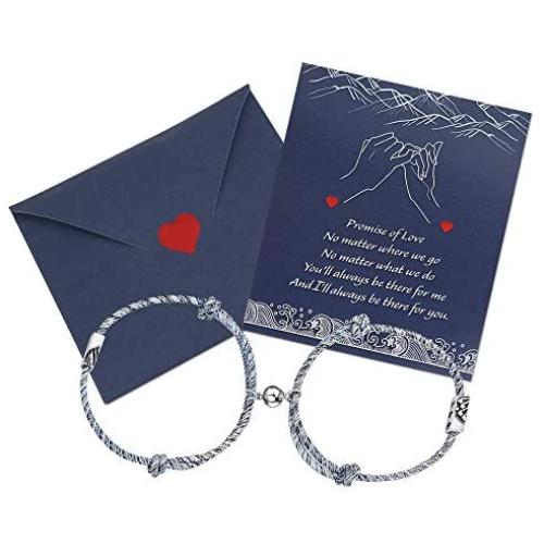 IRONBOX Magnetic Couples Bracelets Relationship Matching Bracelets for Couples Friendship Couples Gifts Jewelry Set for Women Men