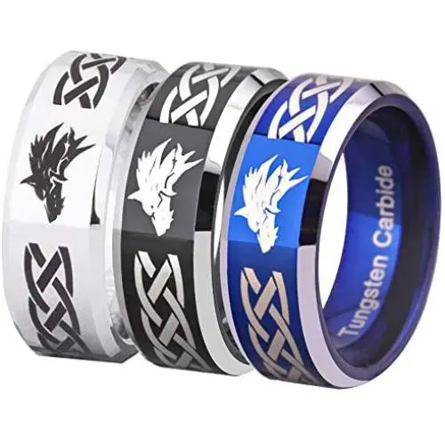 FREE Custom Engraving Three Colors(Silver/Blue/Black) The Legend of Zelda Ring- Wolf Link Ring Tungsten Carbide Wedding Bands Ring FREE Custom Engraving Three Colors(Silver/Blue/Black) The Legend of Zelda Ring- Wolf Link Ring Tungsten Carbide Wedding Bands Ring